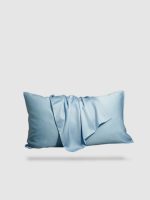 housse de coussin 100% en soie de mûrier 40x60 2 pièces - Bleu
