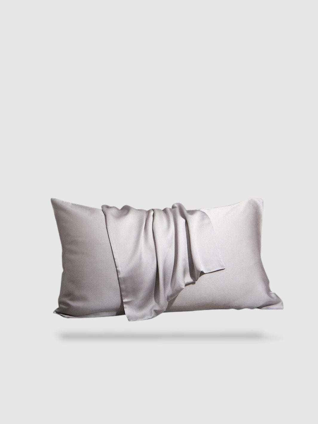 housse de coussin 100% en soie de mûrier 65x65 2 pièces - Gris argent