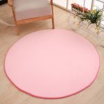 Tapis de bain rond rose