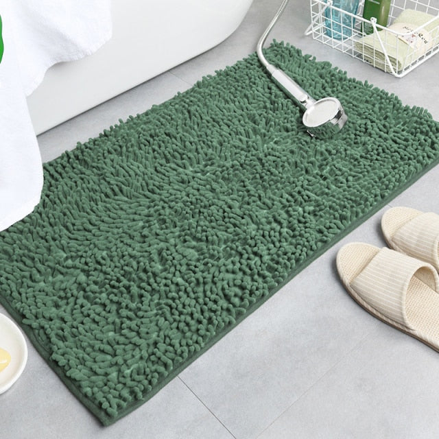 Tapis de bain en chenille vert empire