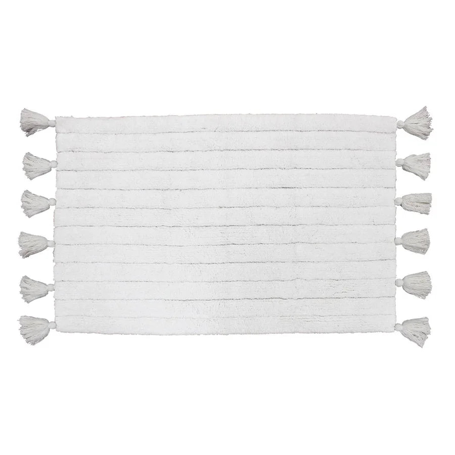 Tapis de bain à pompons
