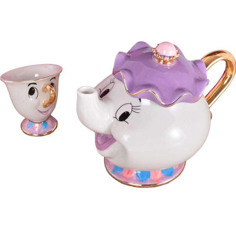 Vaisselle service à thé La Belle et la Bête avec théière et tasse
