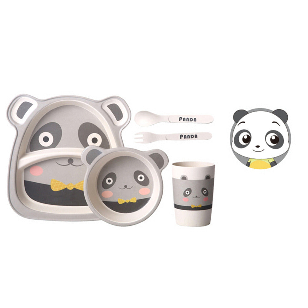 Vaisselle panda enfant en bambou