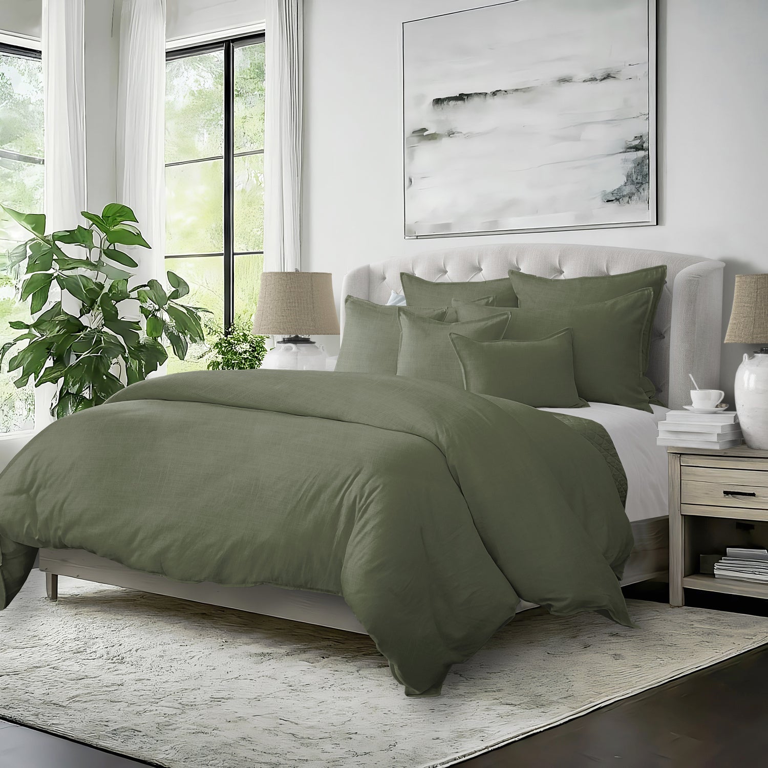 Couvre lit Elsie vert - Fabriqué au Canada par Colcha Linens